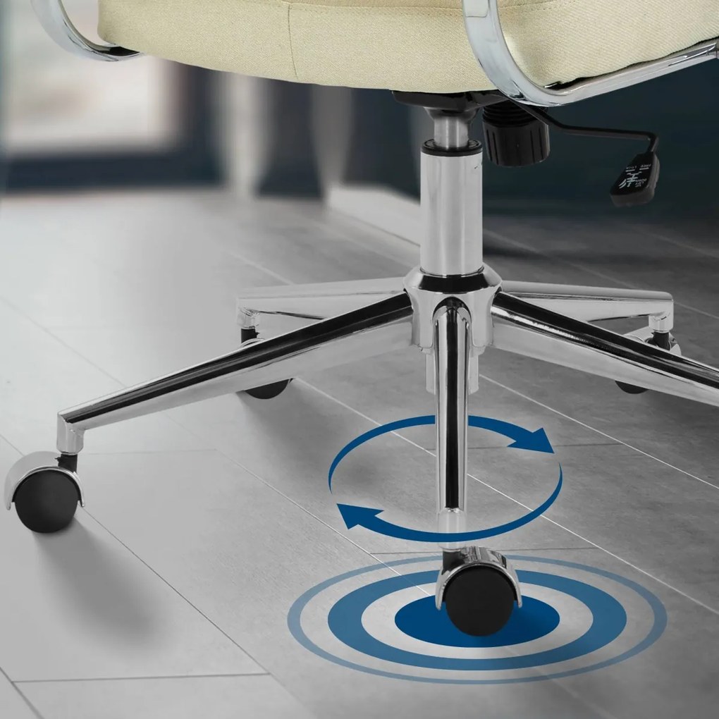 Kancelárska stolička Oakland - látka - Krémová