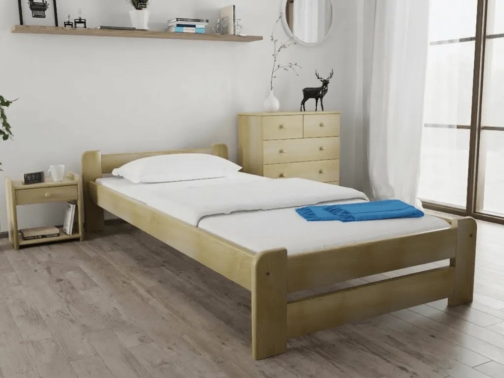 Posteľ Emily 80 x 200 cm, borovica Rošt: S latkovým roštom, Matrac: Matrac Somnia 18 cm