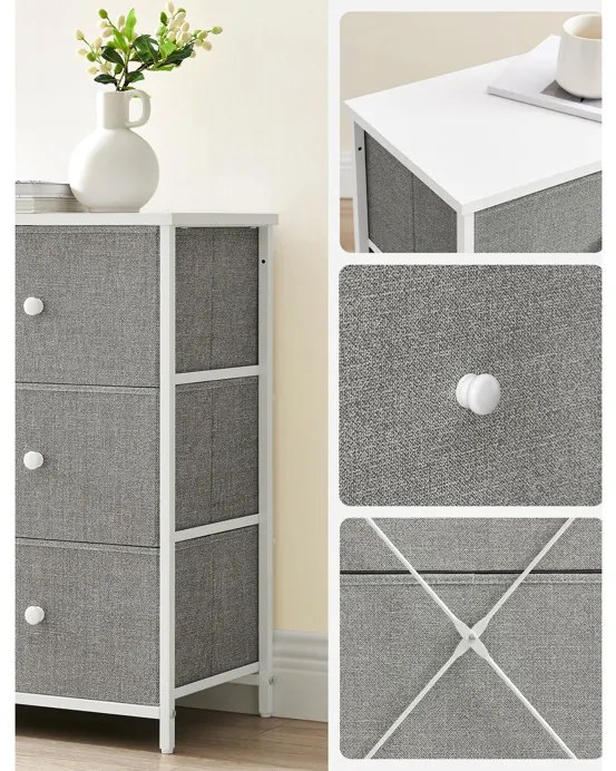 Autronic BONTEC Komoda 80x30x71cm, kov, šedá, AUK-E1032 GREY Farba: Šedá