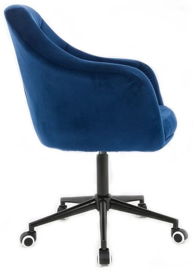 LuxuryForm DESIGN Kreslo ANDORA VELUR na čierne podstave s kolieskami - modré