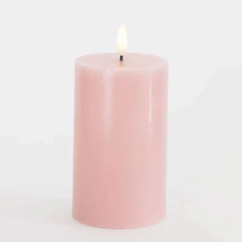 SIRIUS LED vosková sviečka Sille, svetlo ružová, 7,5 x 12,5 cm