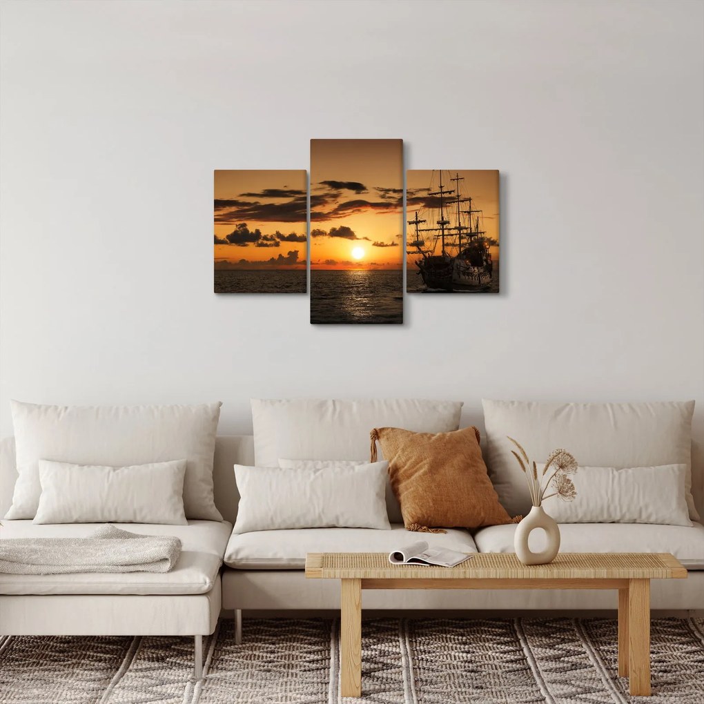 Obraz - Pirátska loď (90x60 cm)