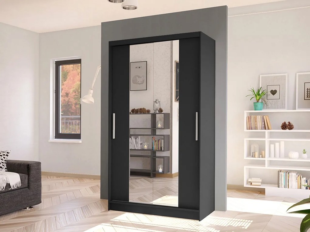 Šatníková skriňa s lustrom Kamabi II, Farby: biely / dub artisan