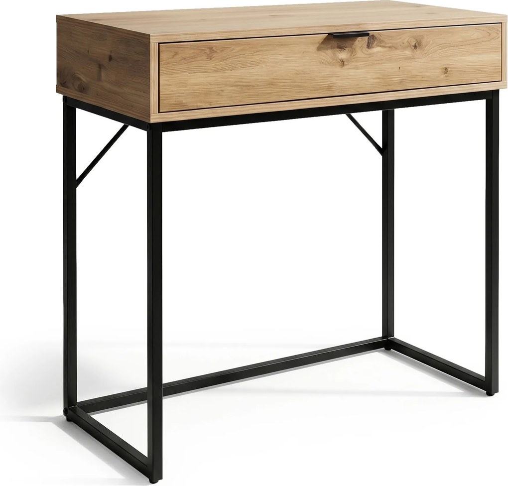 Konzolový stolík Modena 80 cm čierny/dub Artisan