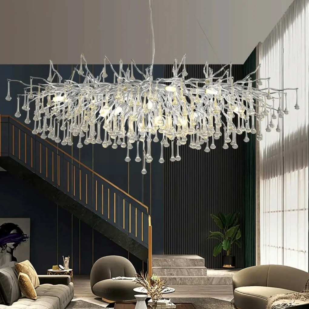 Led stropné svietidlo Glamour luster Závesné Moderné Strieborné stropné svietidlo Guľôčky