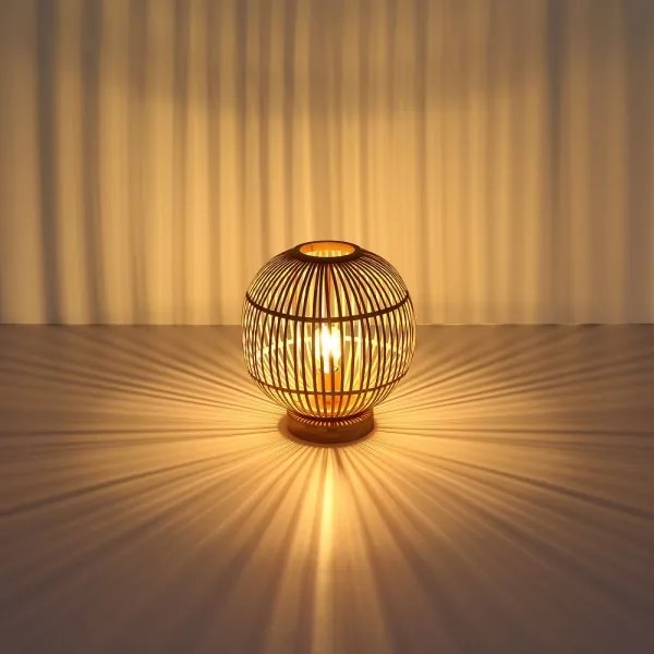 Globo 15368T - Stolná lampa HILDEGARD 1xE27/60W230V bambus