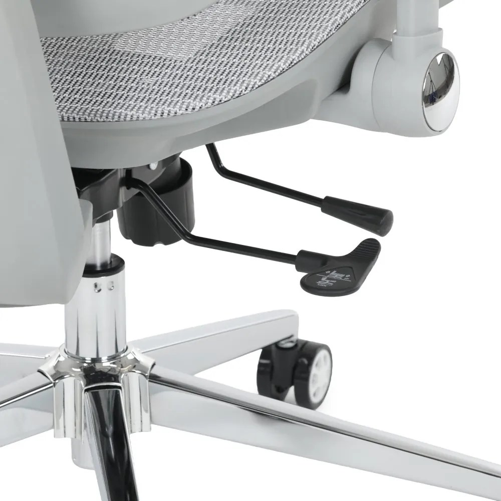 Kancelárska ergonomická stolička PORTE — sieťovina, sivá