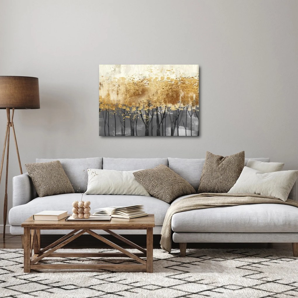 Obraz - Zlaté stromy (70x50 cm)