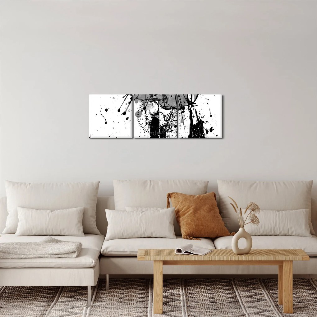 Obraz - Módna prehliadka (s hodinami) (90x30 cm)