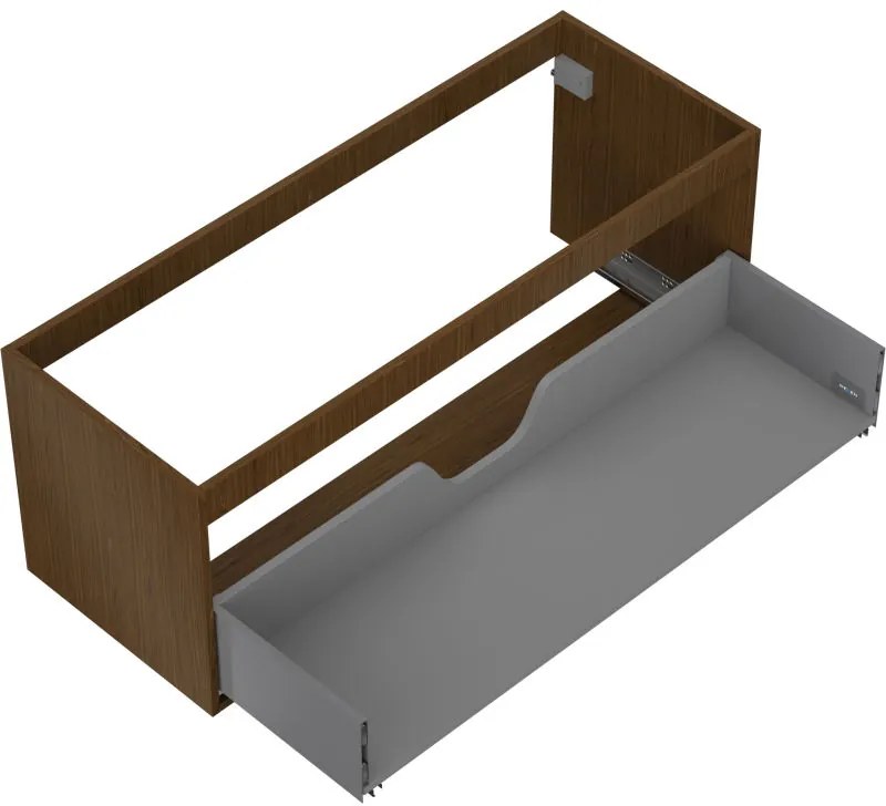 Mexen Box-A, závesná skrinka 120 cm, 1 zásuvka, orech, 91AX0-1200-470-1-86