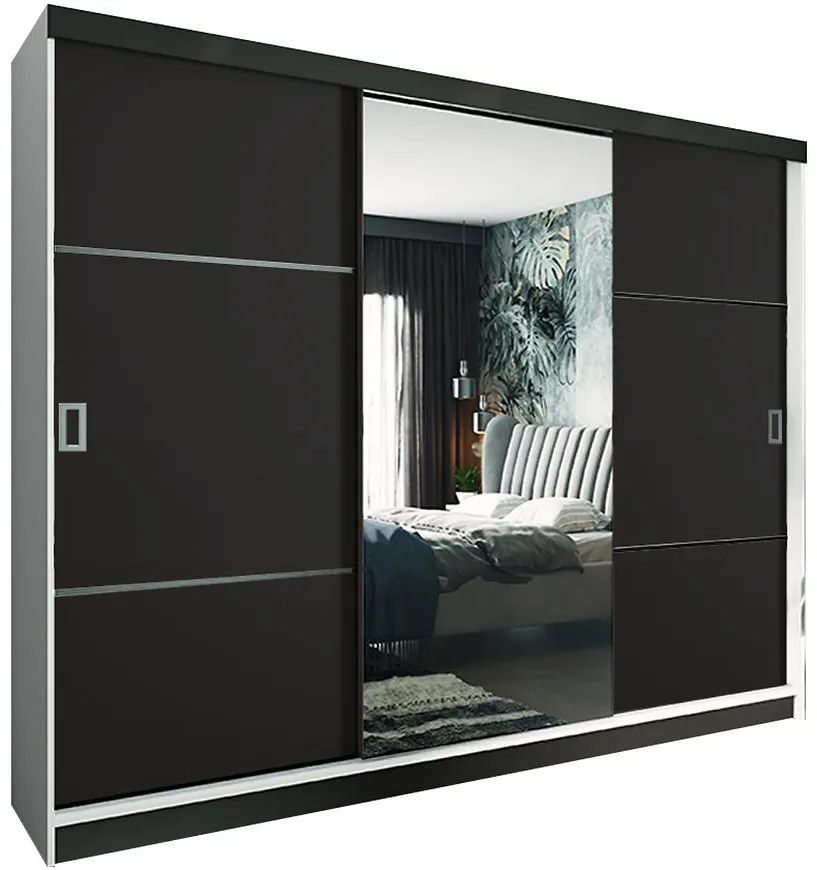 Skriňa Retro 200 3L biely / dvierka čierna