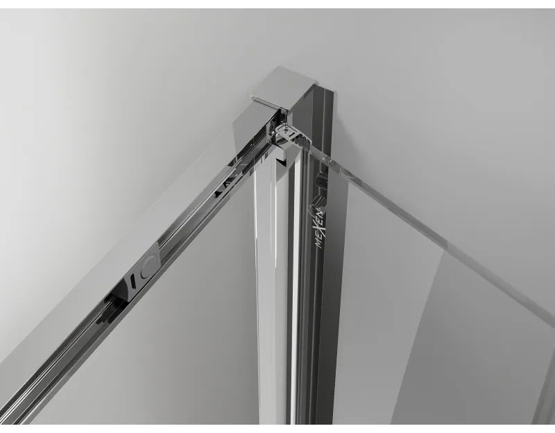 Mexen Exo, sprchovací kút so skladacími dverami 80 x 100 cm, 6mm číre sklo, chrómový profil, 816-080-100-01-00