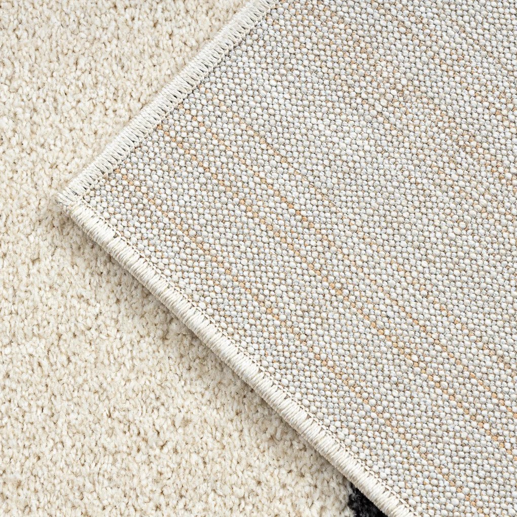 Dywany Łuszczów, Kusový koberec Fusion 8297 cream/dark grey, 140x190, biela, kancelária