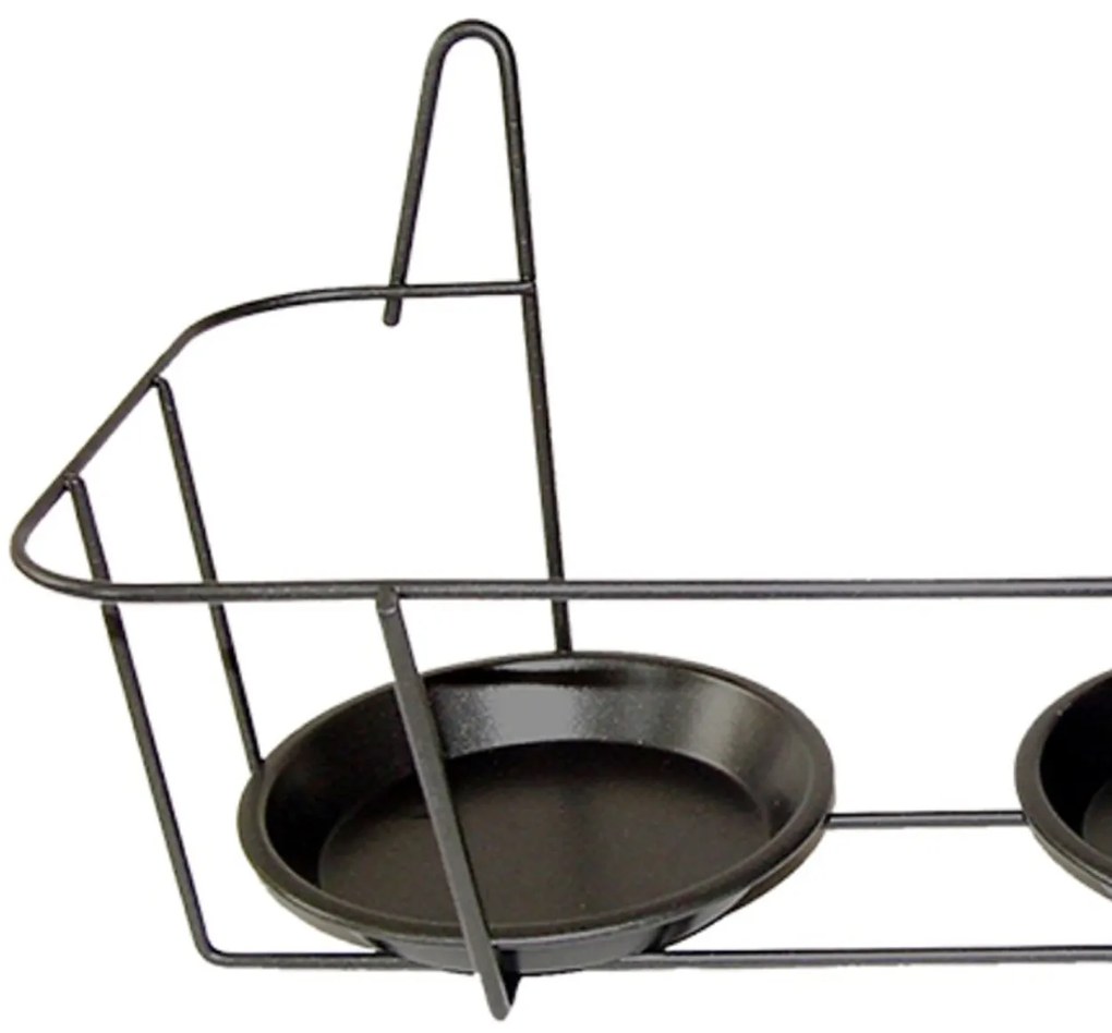 ZÁVESNÝ DRŽIAK NA KVETINÁČ SIMPLY DOUBLE 34X19 CM ČIERNA