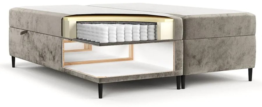 Svetlohnedá boxspring posteľ s úložným priestorom 180x200 cm Araya – Maison de Rêve