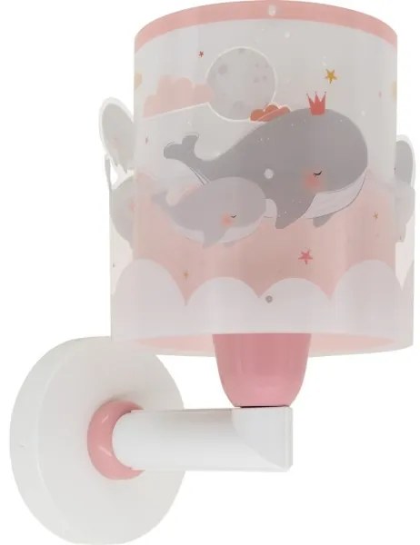 Dalber 61179S - Detské nástenné svietidlo WHALE DREAMS 1xE27/15W/230V ružová