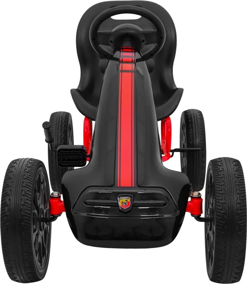 Ramiz ABARTH pedálová motokára pre deti čierna + EVA kolesá + ručná brzda + voľnobeh