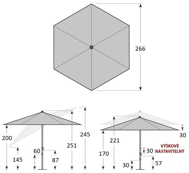 Doppler EXPERT 280 cm - slnečník s automatickým naklápaním kľukou tehlový (terakota - kód farby: 831), 100 % polyester