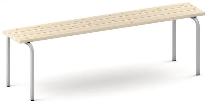 Šatníková lavička, sedák - laty, sivé nohy, 1500 mm