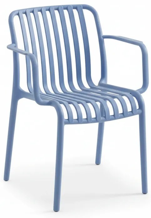 Plastová stolička TREGO s opierkami, modrá