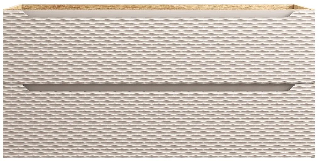 Závesná skrinka Ocean Sky so zápustným umývadlom 120 cm dub olejovaný/béžová