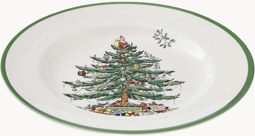 Plytké taniere Christmas Tree, 4 ks