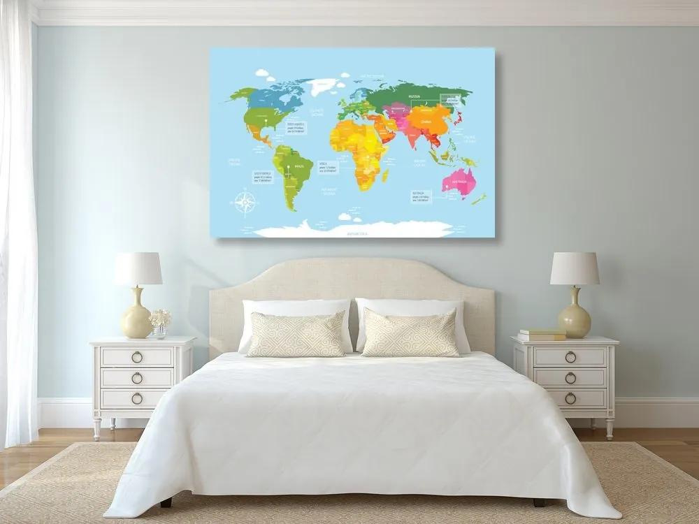 Obraz výnimočná mapa sveta - 120x80