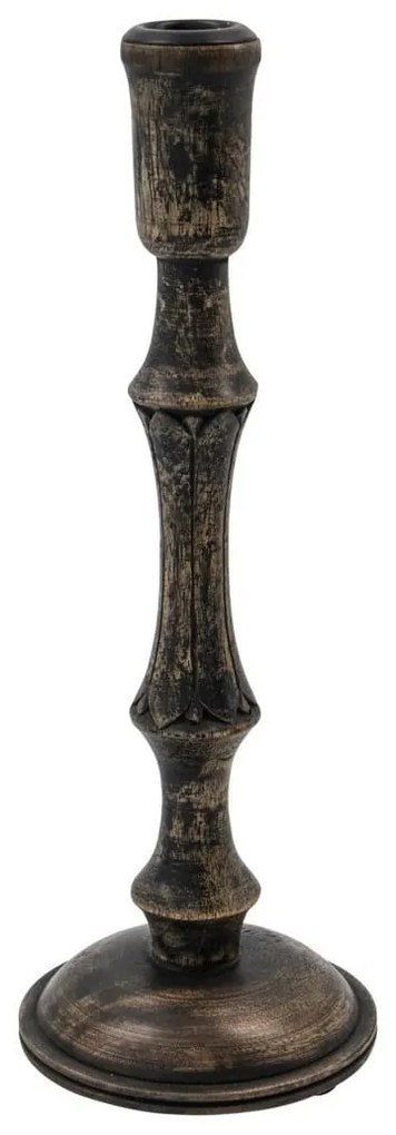House Doctor Drevený svietnik Rise Black – set 2 ks
