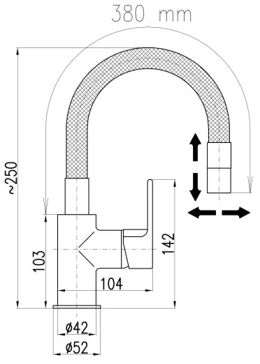 RAV Slezák CO119.0/16 - Drezová batéria COLORADO 25 cm čierna