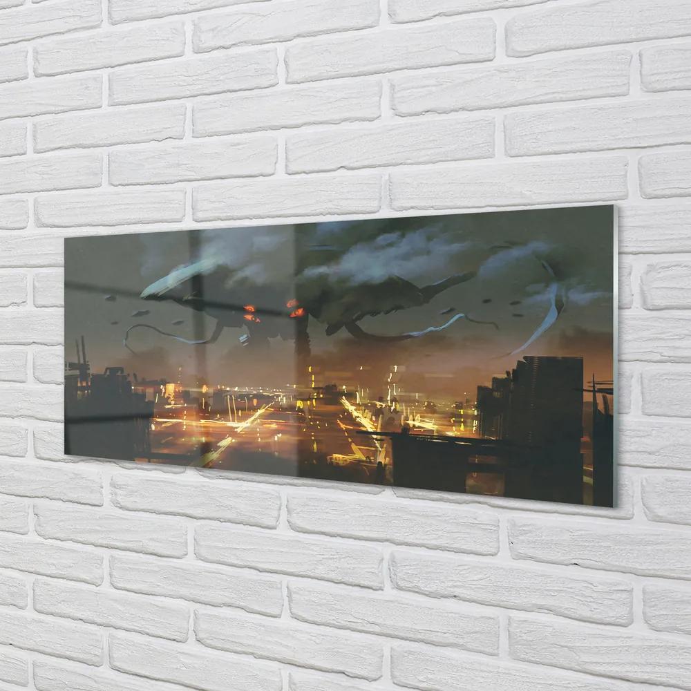 Obraz plexi Mesto v noci dym monštier 120x60 cm