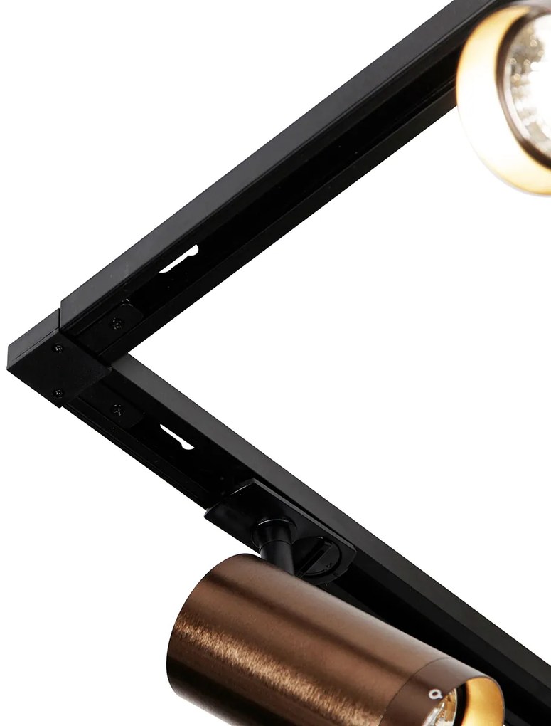 Moderný koľajnicový systém s 5 reflektormi tmavý bronz 1-fázový GU10 70mm - Iconic Jeana Luxe