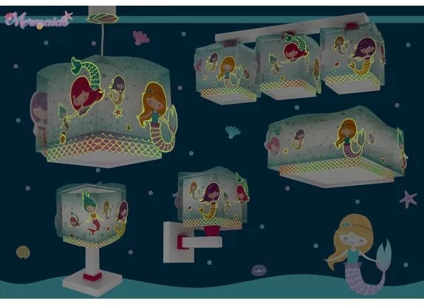 Dalber 63449 - Detské nástenné svietidlo MERMAIDS 1xE27/60W/230V