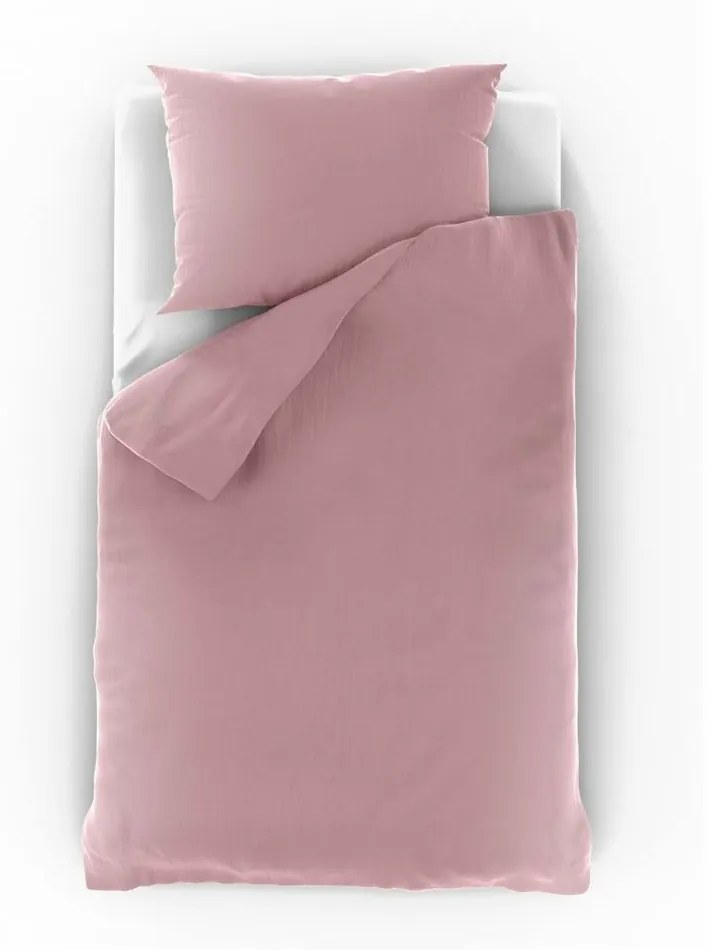 Kvalitex Mušelínové obliečky ružová, 220 x 200 cm, 2 ks 70 x 90 cm, 220 x 200 cm, 2 ks 70 x 90 cm