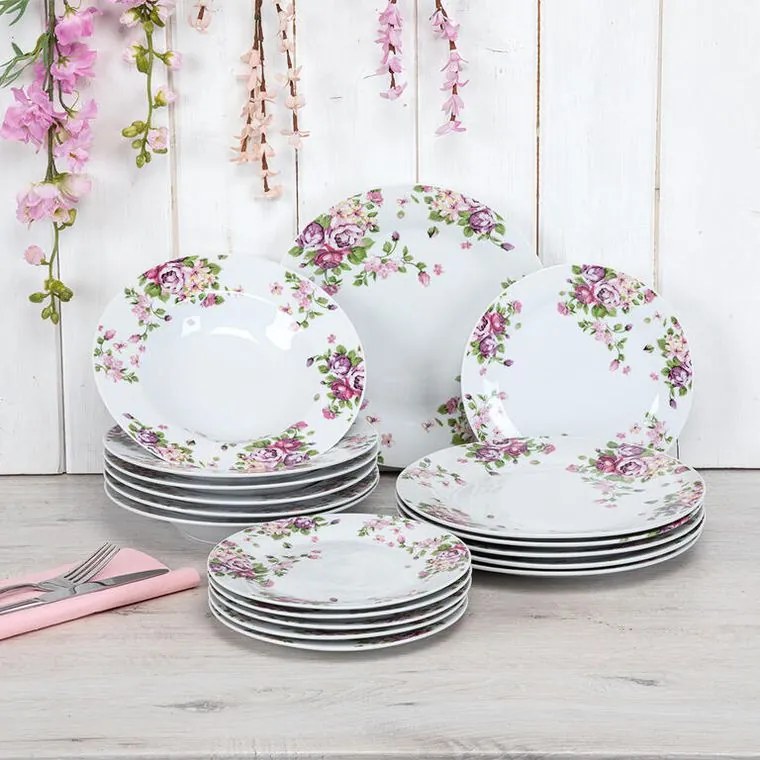 Porcelánová sada tanierov BEAUTY 18 ks
