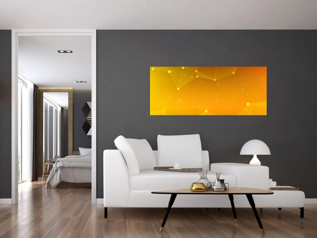 Abstraktný žltý obraz (120x50 cm)