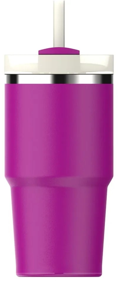 Ružová termoska so slamkou z nehrdzavejúcej ocele 600 ml Quencher H2.0 FlowState Tumbler Violet Blossom – Stanley