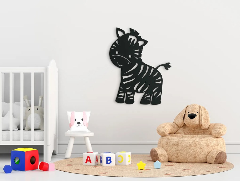 drevko Detská nálepka na stenu Zebra Rozmer obrazu: 40,5 x 32,5 cm, Farba dekorácie: Čierna
