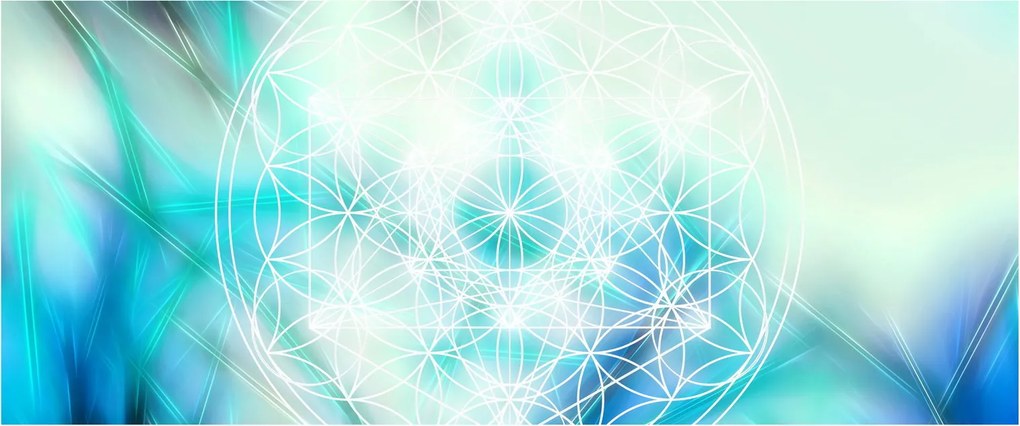 Obraz - Merkaba v tyrkysovom pozadí (120x50 cm)