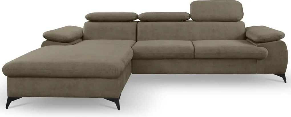 Rohová sedacia súprava Scala, hnedá látka, ľavý roh