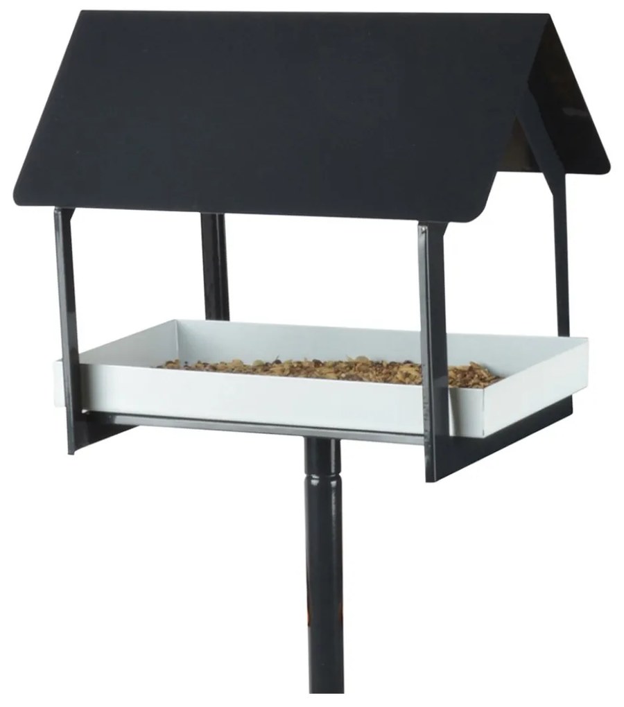 Zapichovacie kŕmidlo pre vtáky Lucy, 126x19x29 cm, kov, čierna