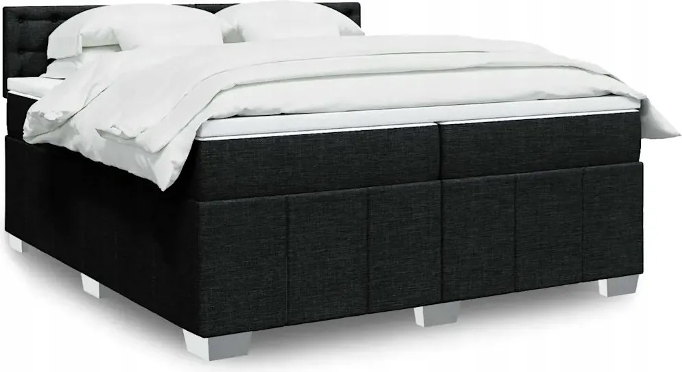 vidaXL Boxspring posteľ s matracom čierna 200x200 cm látka