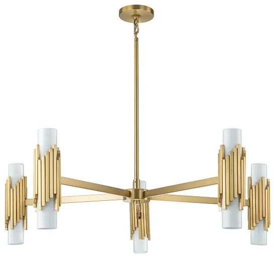 Elstead MARVELE10-AB-OPAL - Luster na tyči MARVELE 10xE14/40W/230V zlatý