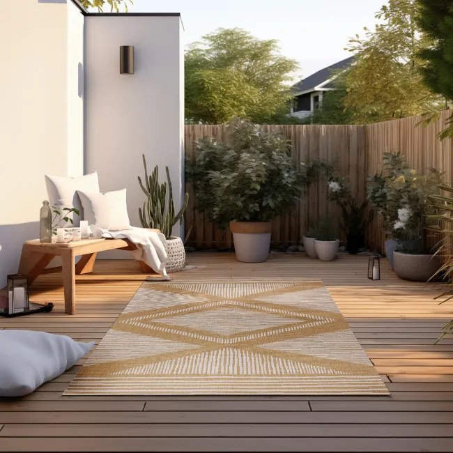 Obojstranný koberec Elle Decoration GEMINI Rhombus ochre