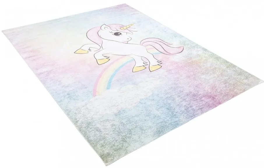 Farebný detský koberec s motívom jednorožca Šírka: 80 cm | Dĺžka: 150 cm
