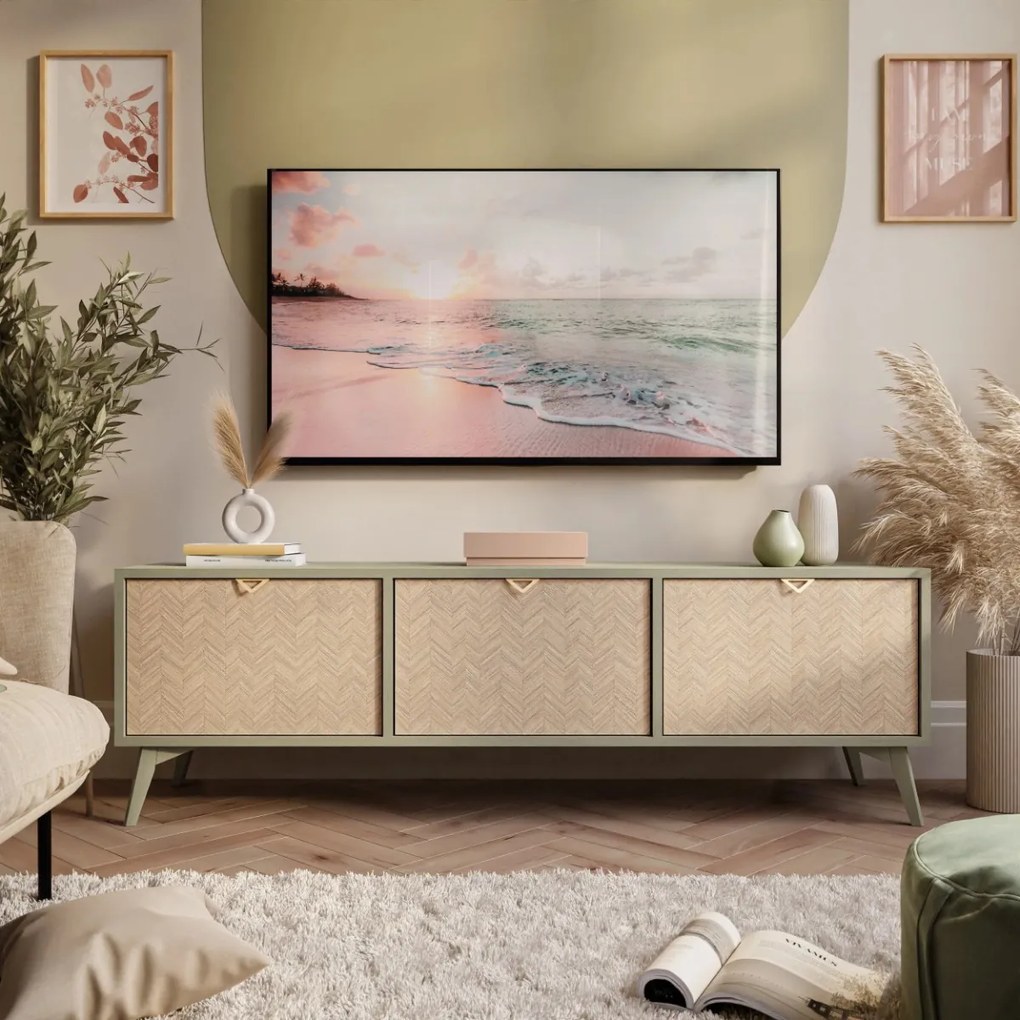 TV STOLÍK FONDY JEDLIČKA SCANDI + EUKALYPTUS 158 cm