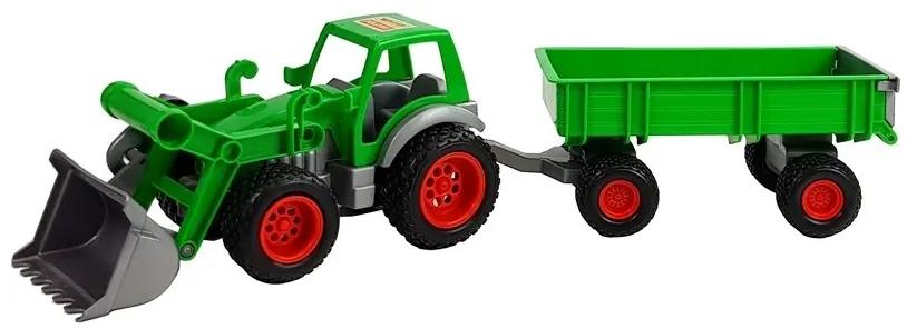LEAN TOYS Traktor so zeleným prívesom