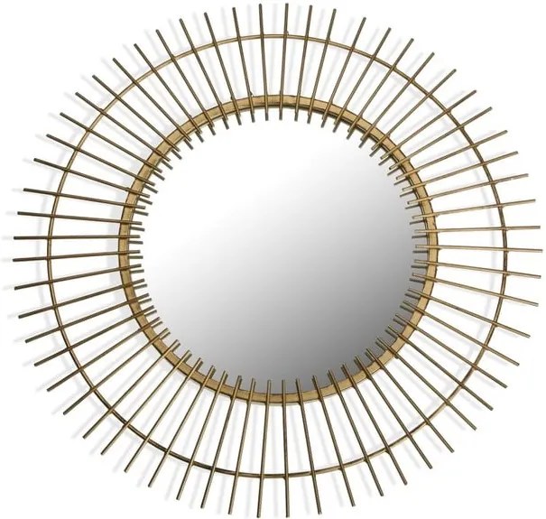 Nástenné zrkadlo v zlatej farbe Versa Lukas, ø 60 cm