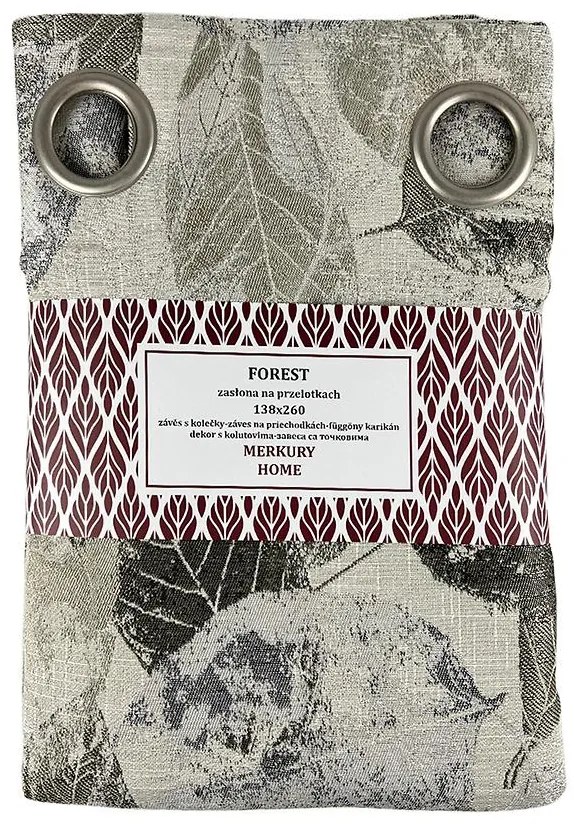 Záves Forest béžová na priechodkách 138x260