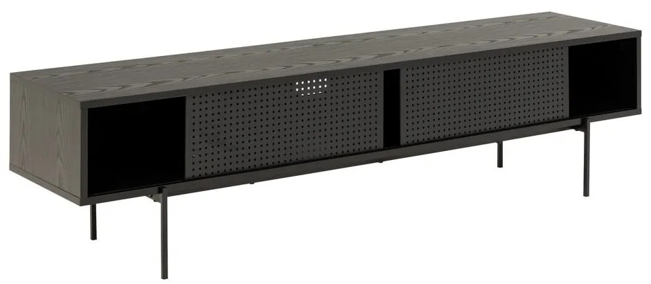 Čierny TV stolík v dekore jaseňa 180x44,5 cm Angus – Actona