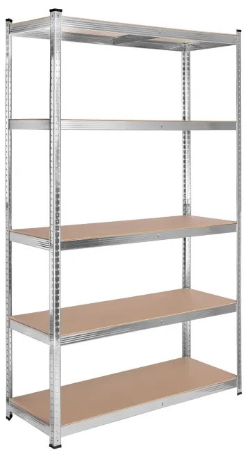 Regál 205x120x45 cm strieborný